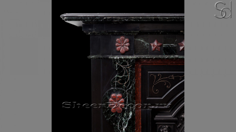 Каменный портал черного цвета для облицовки камина Djun из мрамора Evenos Black 289117401_1