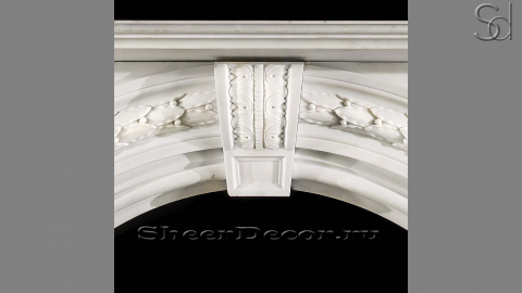 Каменный портал белого цвета для облицовки камина Drina M3 из мрамора Bianco Extra 291111403_1