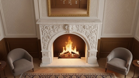 Каменный портал белого цвета для облицовки камина Drina M11 из мрамора Bianco Extra 2911119011_7