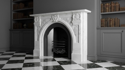 Мраморный портал белого цвета для отделки камина Drina M10 из натурального камня Bianco Extra 2911114010_5