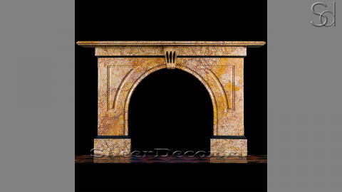 Каменный портал желтого цвета для облицовки камина Drina из мрамора Crema Valencia 291144101_2