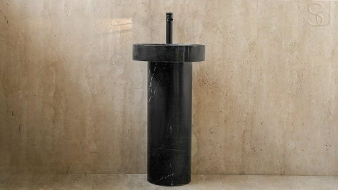 Мраморная раковина с пьедесталом Rack из черного камня Nero Marquina ИСПАНИЯ 551018171 для  комнаты_2