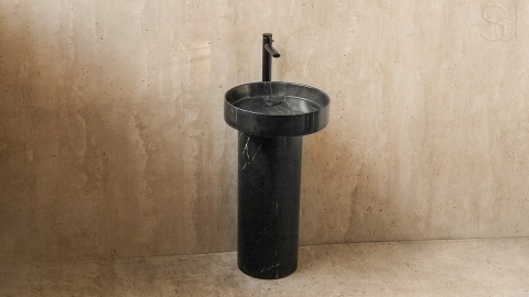Мраморная раковина с пьедесталом Rack из черного камня Nero Marquina ИСПАНИЯ 551018171 для  комнаты_3