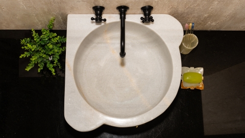 Мраморная курна нестандартной формы Emma из белого мрамора Crystal White КИТАЙ 141072121_9