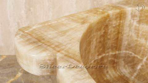 Каменная курна нестандартной формы Emma из желтого оникса Honey Onyx ИНДИЯ 141016121_2
