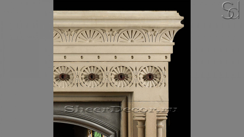 Декоративный портал бежевого цвета для облицовки камина Erica из камня песчаника Crema Javea 140128401_1