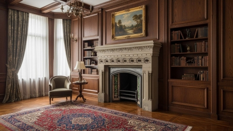 Декоративный портал бежевого цвета для облицовки камина Erica из камня песчаника Crema Javea 140128401_3