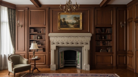 Декоративный портал бежевого цвета для облицовки камина Erica из камня песчаника Crema Javea 140128401_4