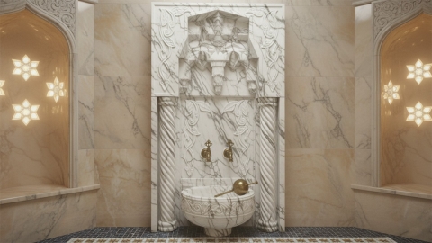 Каменная курна нестандартной формы Erminia из белого мрамора Clouds ИСПАНИЯ 788010921_2