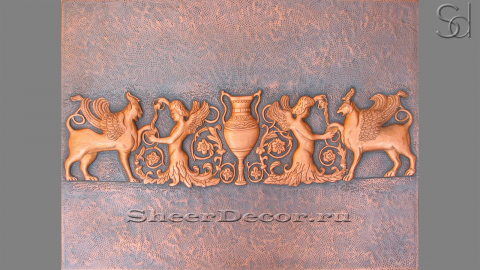 Барельеф прямоугольной формы Estinne Standard из меди сорта Copper в сборе 043200191_1