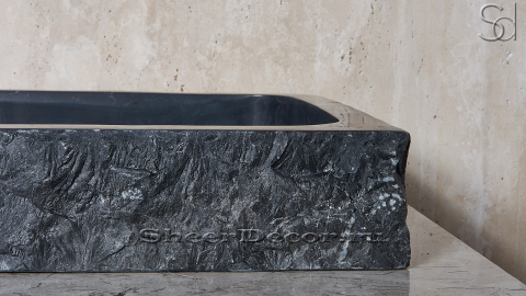 Мраморная раковина Estrato из черного камня Nero Marquina ИСПАНИЯ 034018311 для ванной комнаты_5