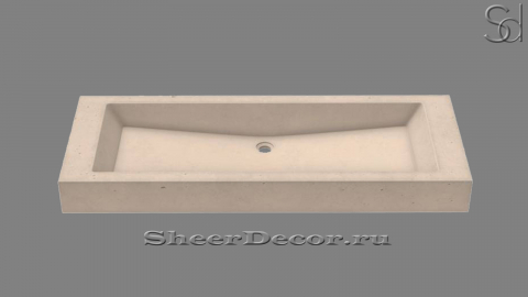 Накладная раковина Estrato M11 из бежевого бетона White C5 РОССИЯ 0343369111 для ванной комнаты_1