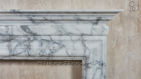 Каменный портал белого цвета для облицовки камина Eva M3 из мрамора Arabescato 298002103_3