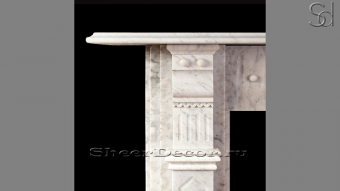 Каменный портал белого цвета для облицовки камина Fabia из мрамора Bianco Extra 300111401_1
