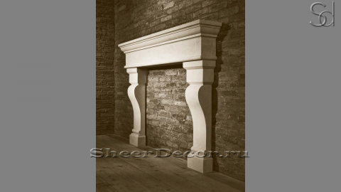 Каминный портал белого цвета для отделки камина Faina из декоративного бетона Concrete White 136347401_1