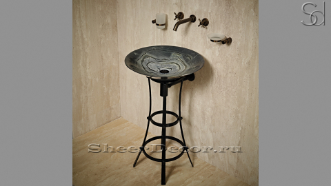 Мраморная раковина Flo из серого камня Carrara ИНДИЯ 015009111 для ванной комнаты_8