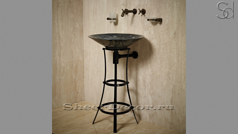 Мраморная раковина Flo из серого камня Carrara ИНДИЯ 015009111 для ванной комнаты_9