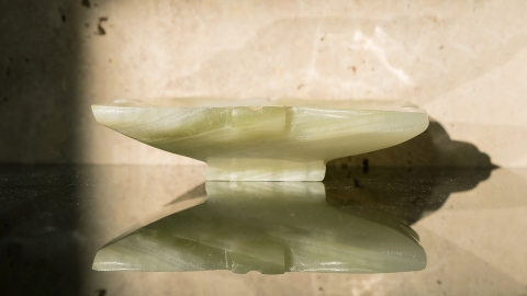 Мыльница на столешницу в ванную Flor из натурального камня оникса Light Green Onyx_4