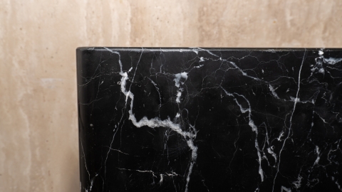 Мраморная раковина с пьедесталом Flow M3 из черного камня Nero Marquina ИСПАНИЯ 023018173 для  комнаты_4
