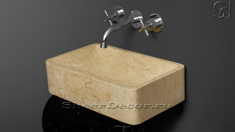 Желтая раковина Flow из натурального мрамора Silvia Oro ЕГИПЕТ 023029111 для ванной комнаты_3