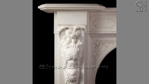 Каменный портал белого цвета для облицовки камина Frid из мрамора Bianco Extra 309111901_1