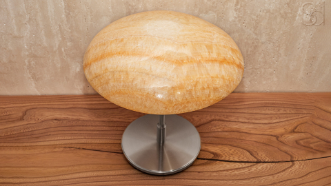 Настольный светильник Frisbee 409 из камня оникса Honey Onyx_6