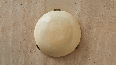 Каменный настенный светильник бра Frisbee 409 WSL из оникса белый White Honey_2