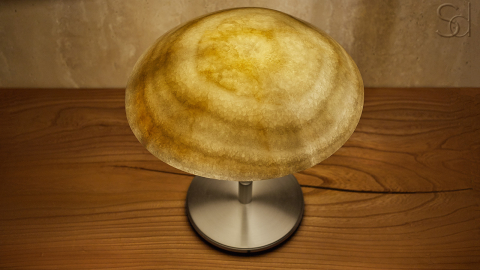 Настольный светильник Frisbee 409 из камня оникса White Honey_5