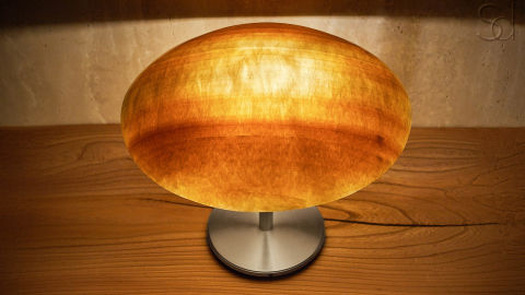 Каменный настольный светильник Frisbee 509 из оникса желтый Honey Onyx_5