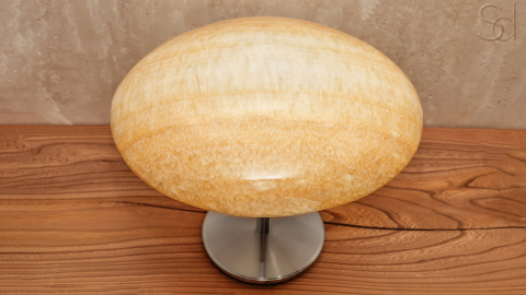Каменный настольный светильник Frisbee 509 из оникса желтый Honey Onyx_6