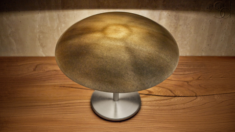 Мраморный настольный светильник Frisbee 509 из камня Snow Crystal в сборе _5