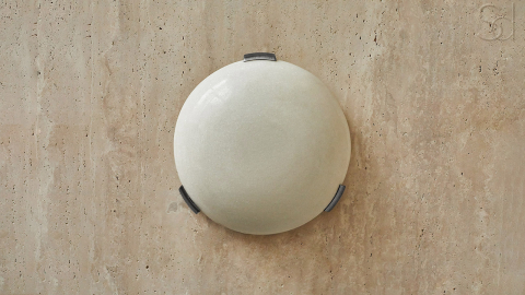 Каменный настенный светильник бра Frisbee WS из белого мрамора Snow Crystal в сборе _4