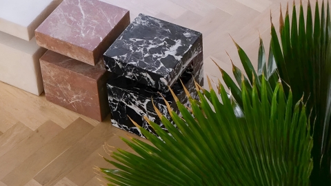 Каменный стол Gabinete из черного мрамора Nero Marquina в сборе _2