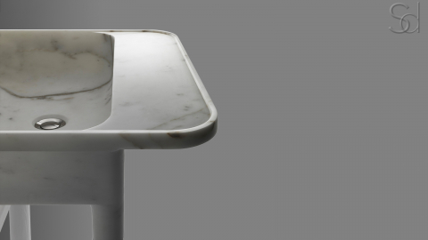 Мраморная раковина Gambe из белого камня Bianco Carrara ИТАЛИЯ 000005011 для ванной комнаты_4