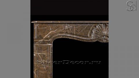 Каменный портал коричневого цвета для облицовки камина Gillian из мрамора Olive Maron 156149401_1