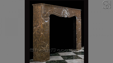 Каменный портал коричневого цвета для облицовки камина Gillian из мрамора Olive Maron 156149401_2