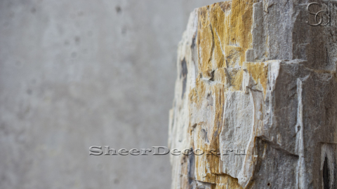 Каменная стакан круглой формы Glass из бежевого дерева Petrified Beigewood_5
