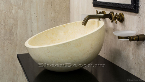 Мраморная раковина Globe из желтого камня Silvia Oro ЕГИПЕТ 193029111 для ванной комнаты_4