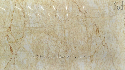 Мраморная плитка и слэбы из натурального мрамора Golden Spider бежевого цвета_1