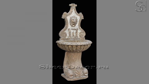 Мраморный питьевой фонтанчик коричневого цвета Gustino Loto из камня сорта Orange Portoro 0860750527_2