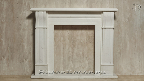 Мраморный портал белого цвета для отделки камина Gven из натурального камня Bianco Extra 328111901_3