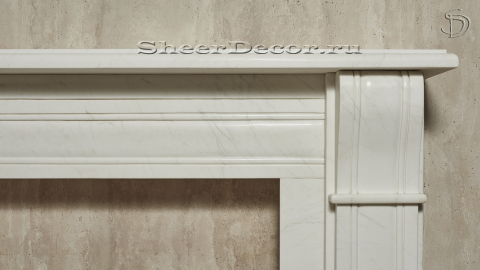 Мраморный портал белого цвета для отделки камина Gven из натурального камня Bianco Extra 328111901_4
