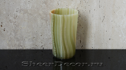 Накладная стакан чаша для в ванную Glass из оникса Green Onyx_1