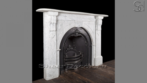 Каменный портал белого цвета для облицовки камина Hann M2 из мрамора Bianco Carrara 332005402_1