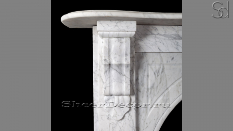 Каменный портал белого цвета для облицовки камина Hann M2 из мрамора Bianco Carrara 332005402_2
