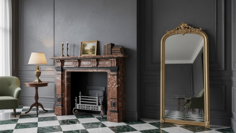 Каменный портал красного цвета для облицовки камина Hatty из мрамора Rosso France 157151401_3