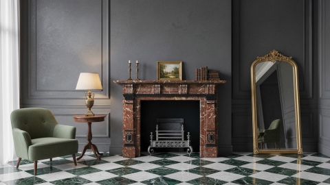 Каменный портал красного цвета для облицовки камина Hatty из мрамора Rosso France 157151401_4