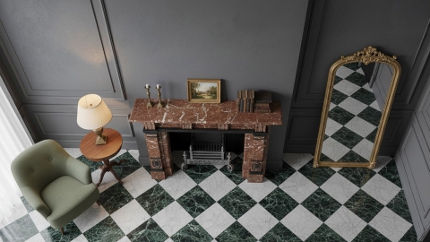 Каменный портал красного цвета для облицовки камина Hatty из мрамора Rosso France 157151401_5