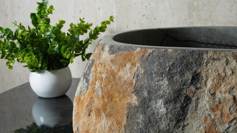 Серая раковина Hector M16 из камня андезита Andesite ИСПАНИЯ 0070011116 для ванной комнаты_5