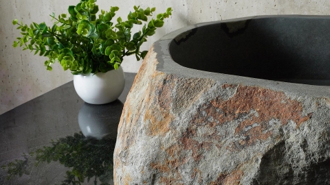 Каменная мойка Hector M17 из серого андезита Andesite ИСПАНИЯ 0070011117 для ванной комнаты_5